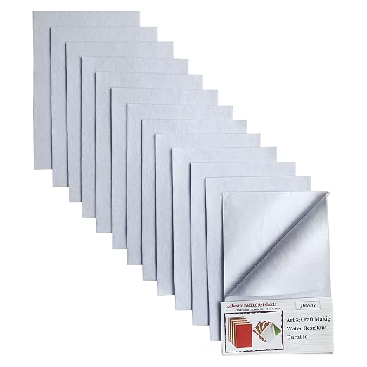 Jtnohx Self Adhesive Felt Sheets, 12 Pieces Felt Fabric