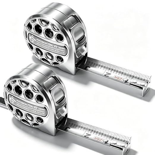 2PCS Tape Measure 25Ft/7.5M Double Side Scale Metric/Imperial Mesuring Tape |