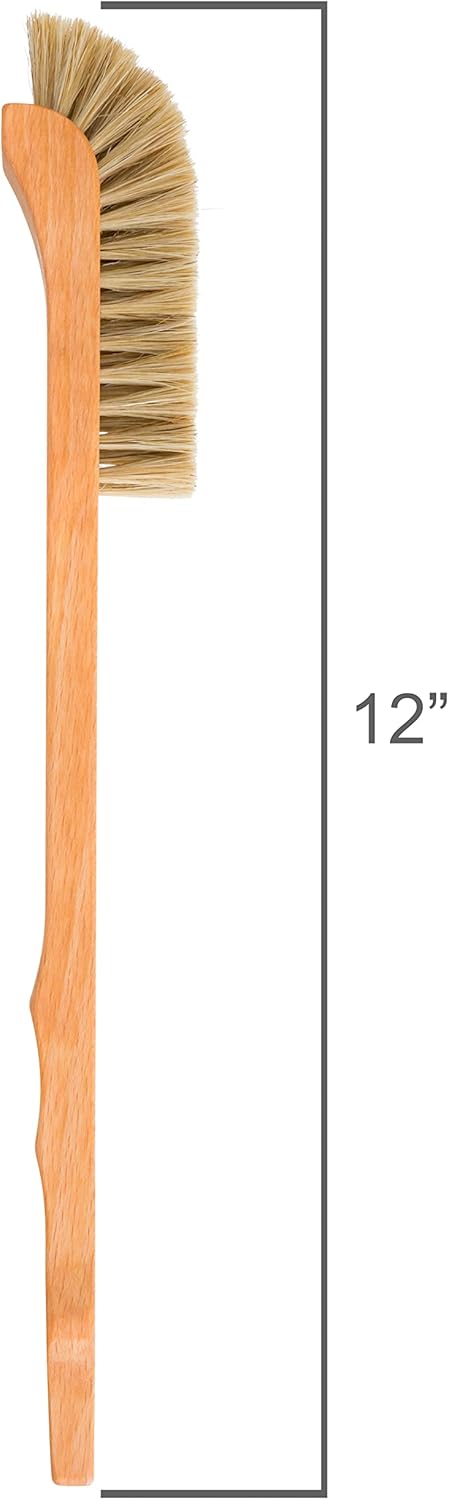 Redecker Ultra-Slim Horsehair Bottle Brush, Curved Oiled Beechwood Handle, 9-1/4-Inches Long, Made in Germany
