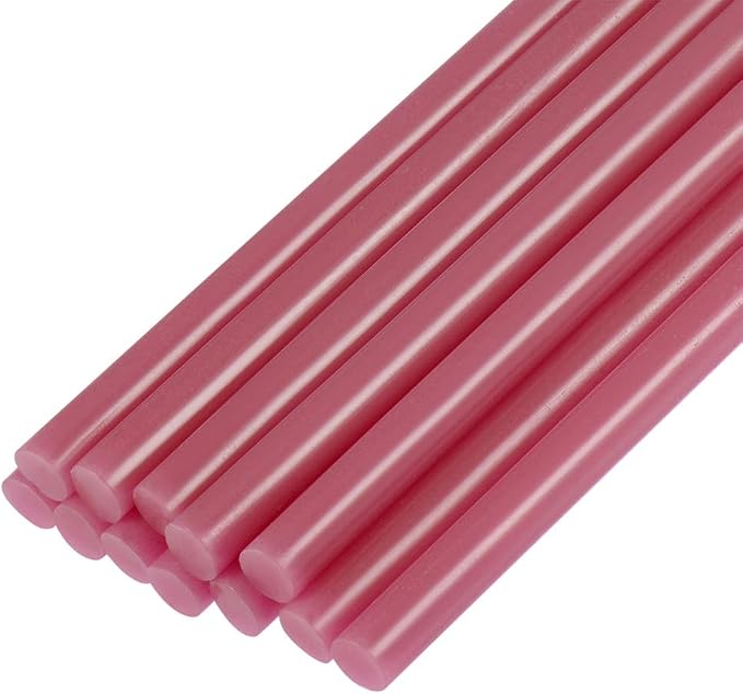uxcell Mini Hot Glue Sticks for Glue Gun 7mm x 100mm Rose Red 12pcs