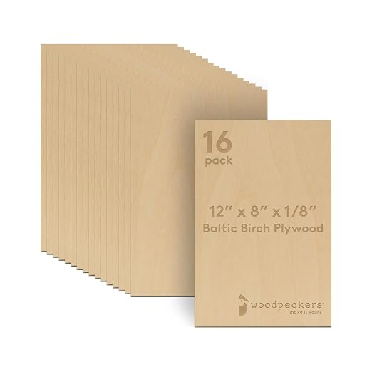 Baltic Birch Plywood, 3 mm 1/8 Craft Wood, B/BB Grade Baltic Birch Sheets