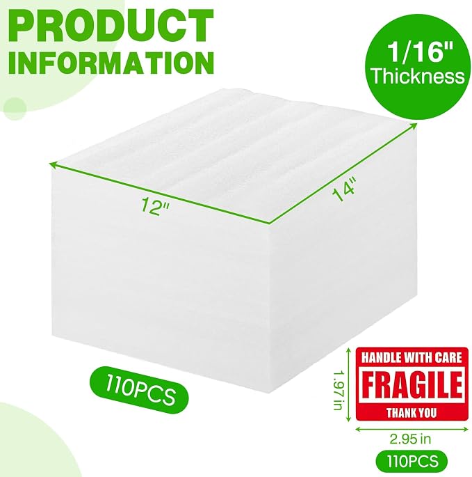 3X Thicker Foam Sheets, 110 Pack Foam Sheets
