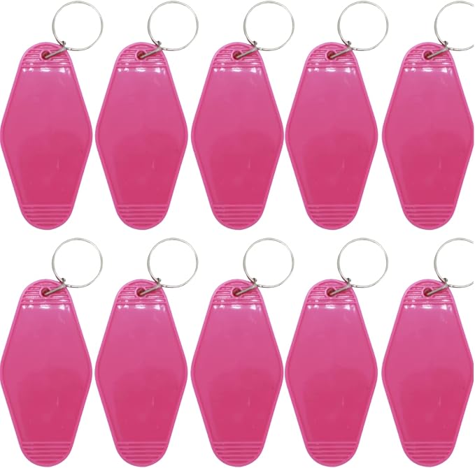 10pcs Blank Hotel Keychains Bulk Vintage Motel Keychain Vinyl HTV printing