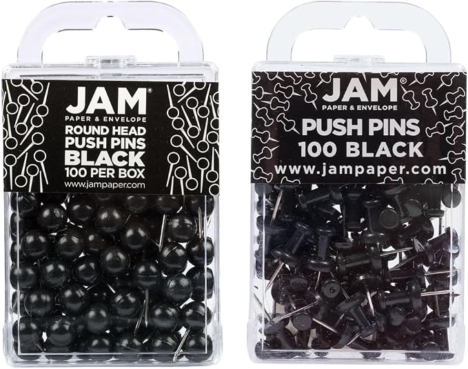 JAM PAPER Colorful Push Pins