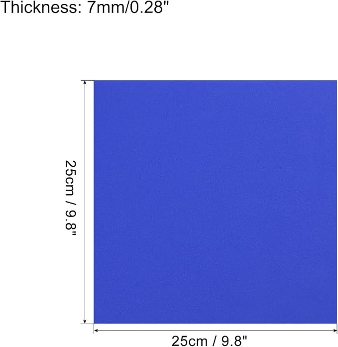 MECCANIXITY EVA Foam Sheets Blue 9.8 Inch x 9.8 Inch 7mm Thick Crafts Foam