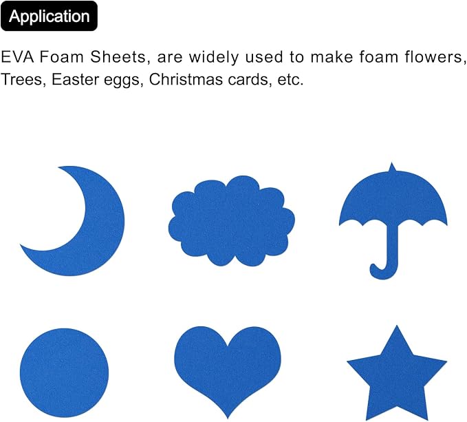 MECCANIXITY EVA Foam Sheets Sky Blue 19.7 Inch x 19.7 Inch 1mm Thick Crafts