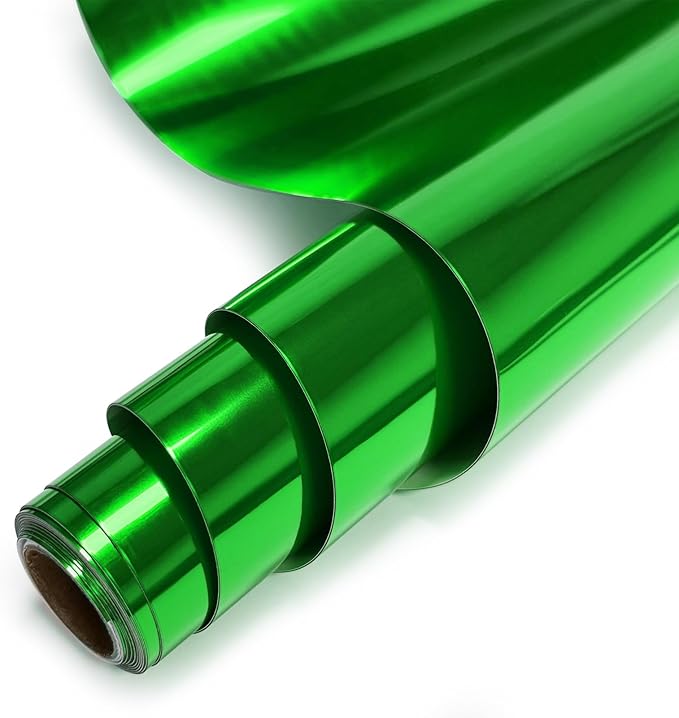 Green Heat Transfer Vinyl Roll, Soft Metallic Foil HTV