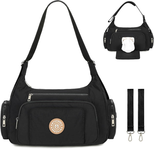 Puffer Crossbody Bags for Women Mom Large Diaper Bag Purse with Wipes & Trash Dispenser Cross Body Purses Messenger Bags
