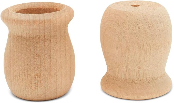 Bean Pot Candle Cups, 1-5/8 Inch, 29/32 Inch Hole, Wood Turnings