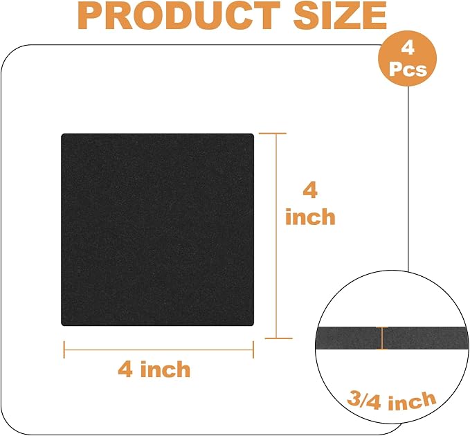 Storystore 4 Pcs 3/4" Thick Foam Padding Sheets