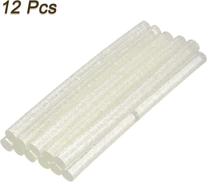 uxcell Mini Hot Glue Sticks for Glue Gun 7mm x 100mm Glitter Transparent White