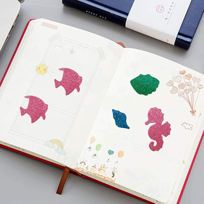 TTSAM Glitter Colorful Sea Animals Shapes Foam Stickers Self Adhesive Craft