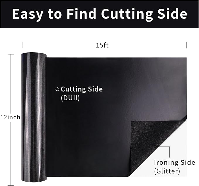 Glitter HTV Heat Transfer Vinyl, Sparkle HTV Compatible