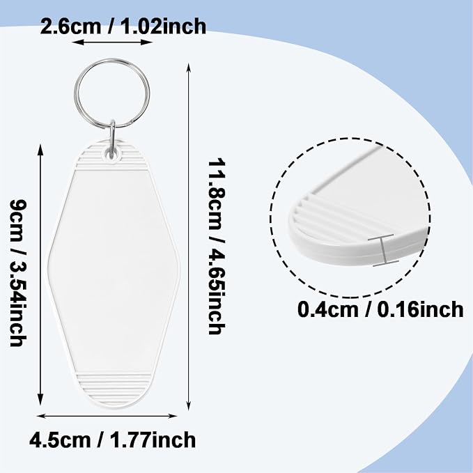 8PCS Motel Keychain Blank Hotel Key Tags Holder