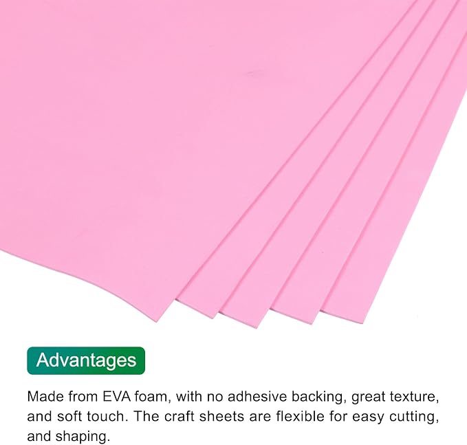 MECCANIXITY EVA Foam Sheets Pink 35.4 Inch x 19.7 Inch 2mm Thick Crafts Foam