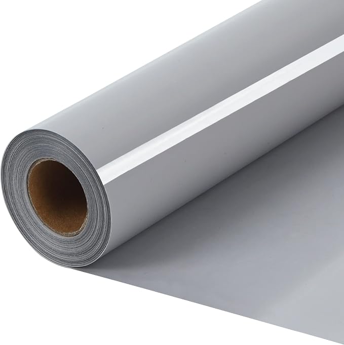 HTVVETUR Gray HTV Iron on Vinyl 12Inch by 35ft Heat Transfer Vinyl
