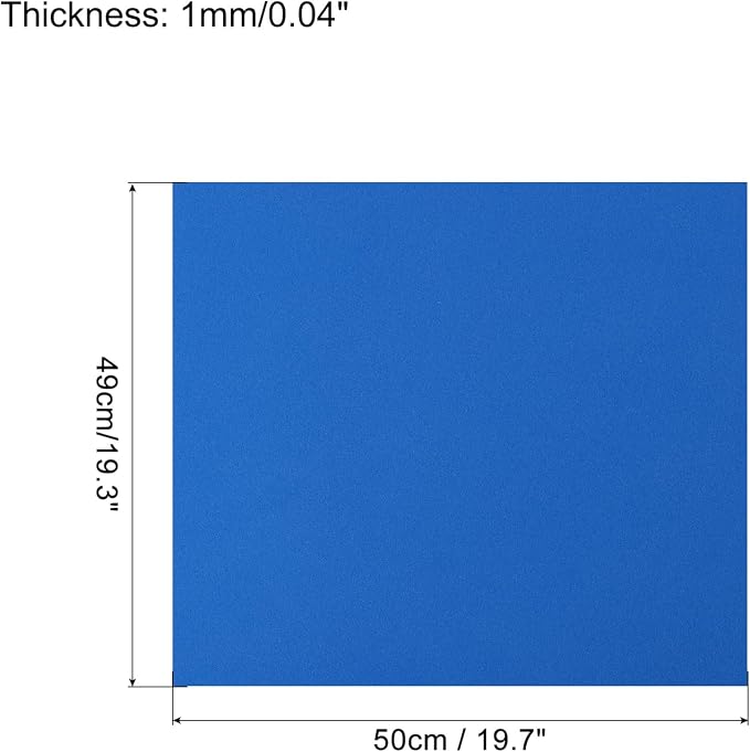 MECCANIXITY EVA Foam Sheets Sky Blue 19.7 Inch x 19.3 Inch 1mm Thick Crafts