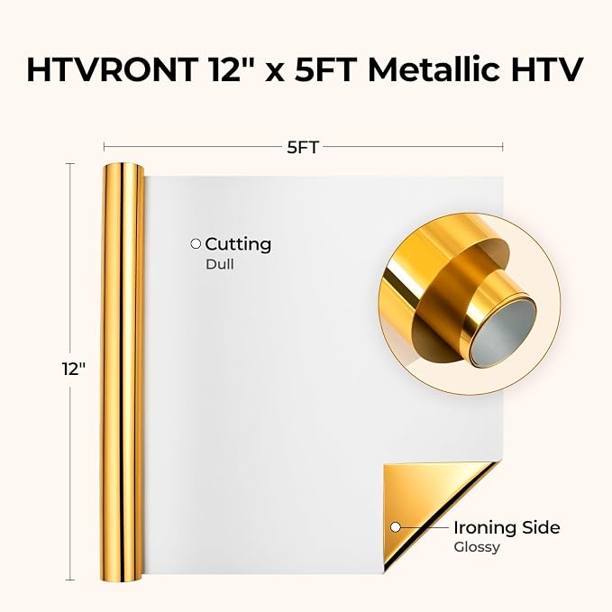 HTVRONT Silver Metallic HTV Vinyl
