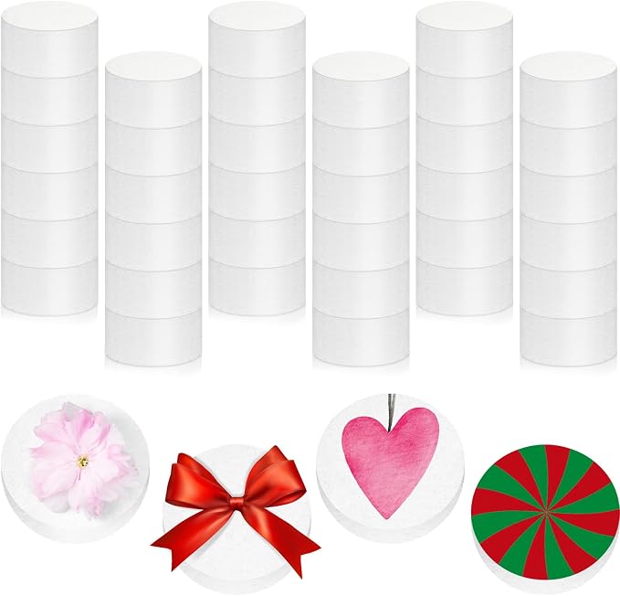 Henoyso 36 Pcs 2 x 2 x 1 Inch Foam Circles, Polystyrene Round Foam Discs