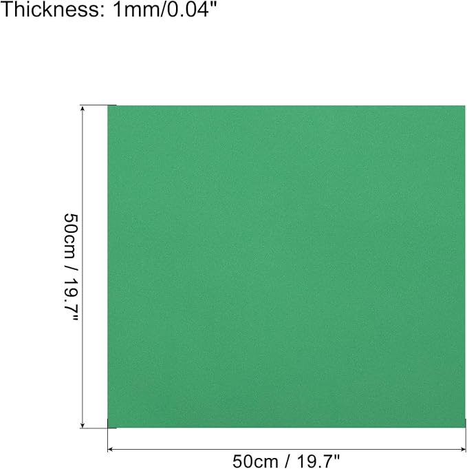 MECCANIXITY EVA Foam Sheets Light Green 19.7 Inch x 19.7 Inch 1mm Thick Crafts