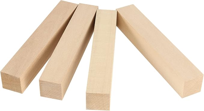 JAPCHET 20 PCS 6 x 1 x 1 Inch Basswood Carving Blocks, Natural Whittling Blocks