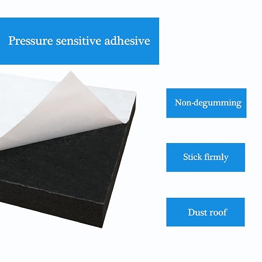 8 Pcs Foam Padding Sheet with Adhesive 4"x4"x1/2" Neoprene Anti Vibration |