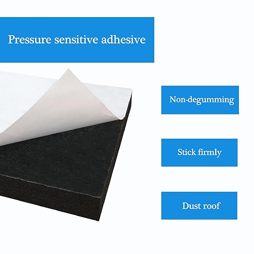 4 Pcs Foam Padding Sheet with Adhesive 6"x6"x1/2" Neoprene | Neoprene Rubber