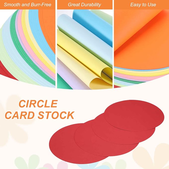 MECCANIXITY 24 Pcs Circle Card Stock, 5.9 Inch Round Cutouts Paper Thick