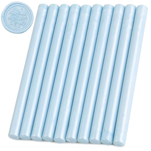 Light Blue Sealing Wax Sticks, HOSEALING 10pcs Glue Gun Sealing Wax Sticks