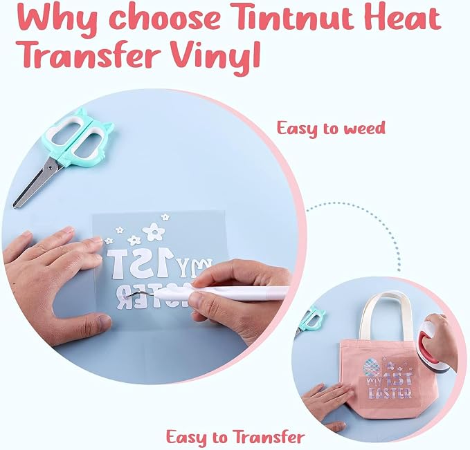 Tintnut Plaid Heat Transfer Vinyl, 10 Sheets 12"x10" Iron on Vinyl | Colorful