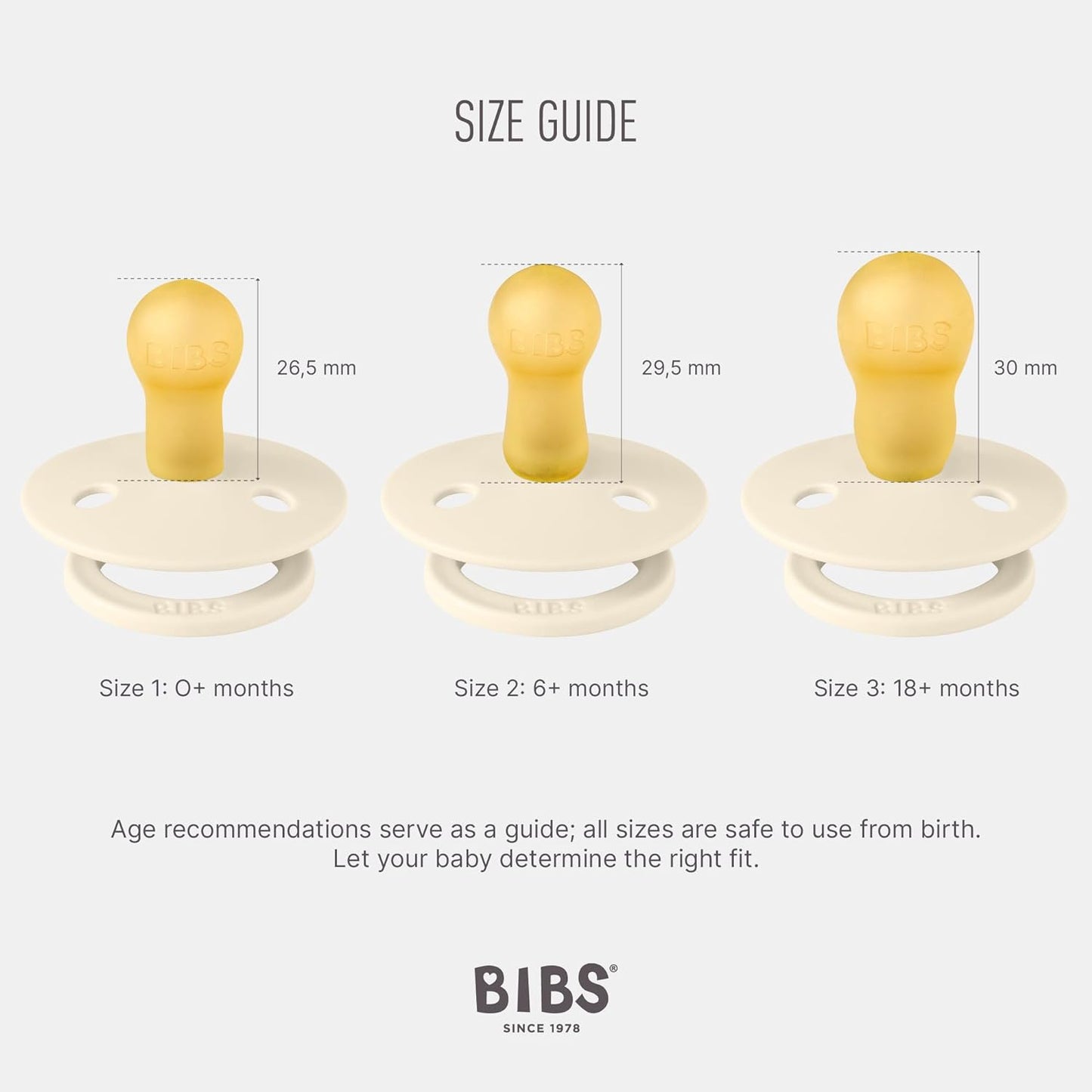 BIBS Pacifiers Colour Collection | Natural Rubber Baby Pacifier | Set of 2 BPA-Free Soothers | Made in Denmark | 6+ Months (Pack of 2) | Dusty Pink/Cora