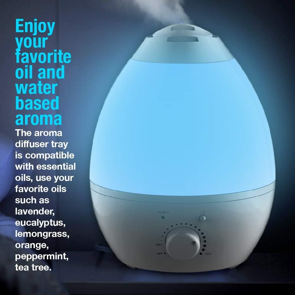 Bell+howell 7 Led Color Changing Humidifer With Aroma Diffuser, 3.8 lb