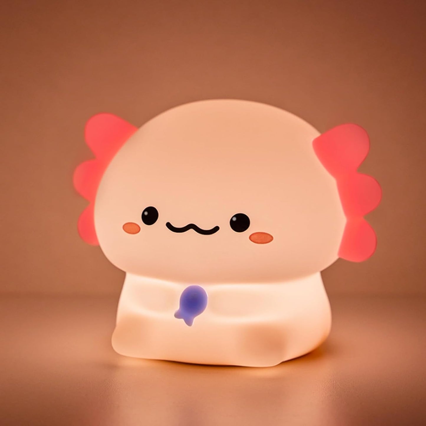 Axolotl Cute Cartoon Nursery Night Lights, Animal Design Safe Silicone Soft LED Nursery Lamp for Toddler Room Decoration