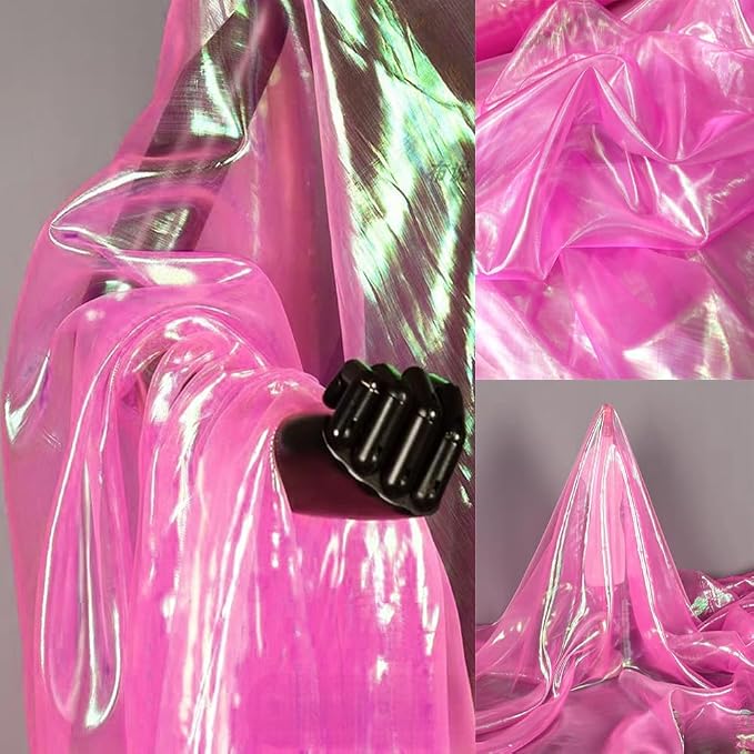 3.3 Yard Long Hot Pink Iridescent Organza Fabric