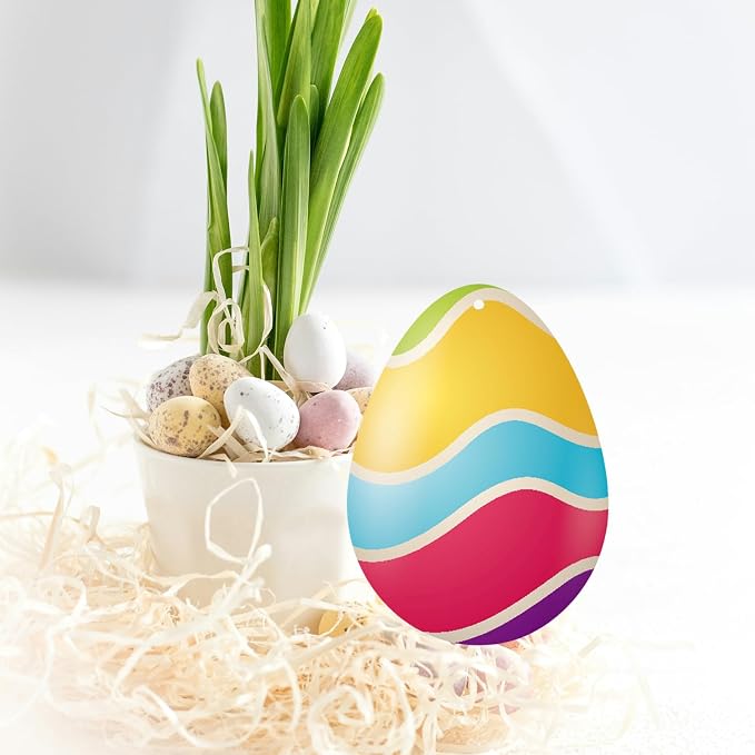 10 PCS Basswood Easter Egg Decoration Set