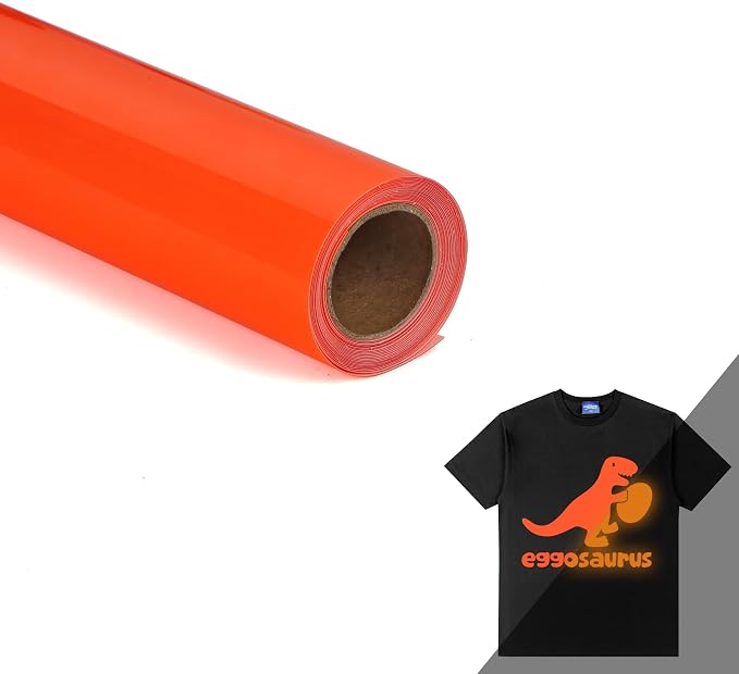 HTVVETUR Glow in The Dark HTV Heat Transfer Vinyl Roll 12 Inch by 20 Feet Iron