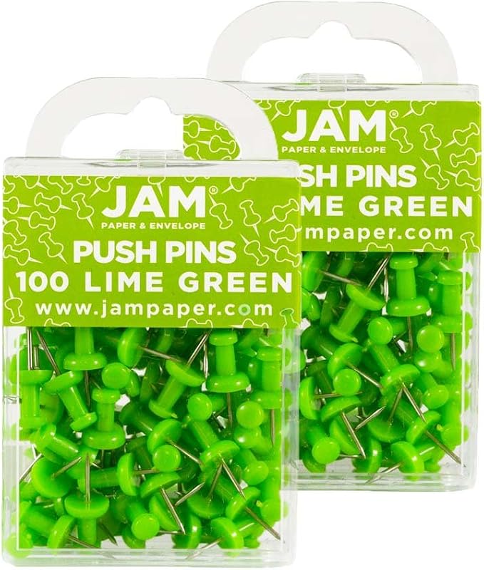 JAM PAPER Colorful Push Pins