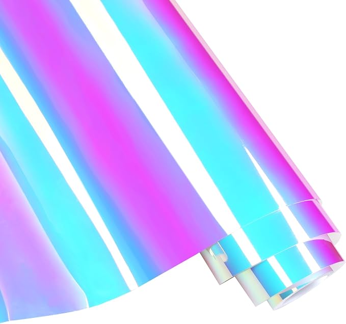 WRAPXPERT Holographic Permanent Vinyl, Color Shift Chrome Adhesive Vinyl Easy