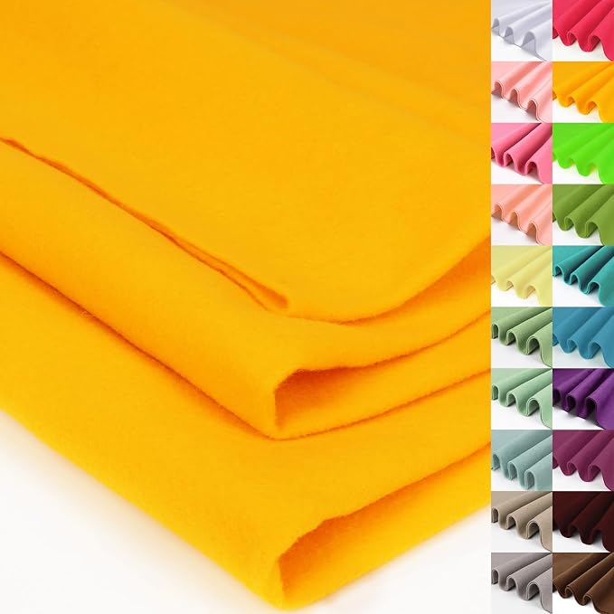 XSEINO Soft Felt Fabric, Large Single Piece, 36x108 Inch, 1.4mm Thick Golden