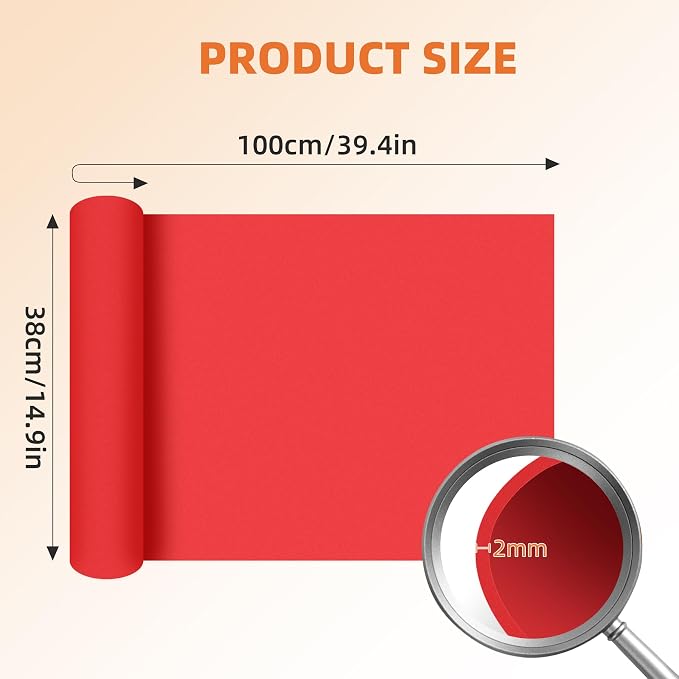 39"x15" EVA Foam Roll, 86 kg/m3 High Density 2MM Thick Foam Sheets, Flexible &