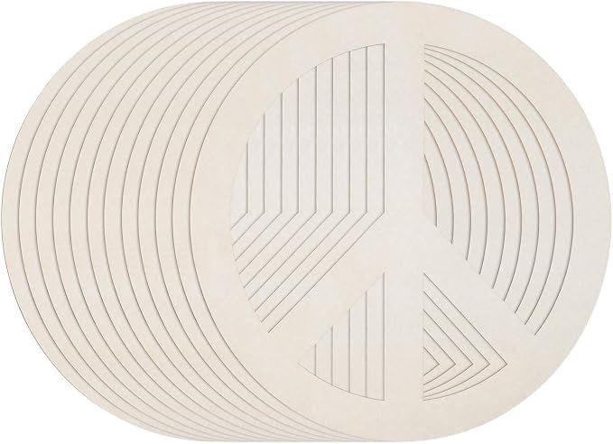 12 Pcs 12 Inches Wood Peace Cutouts Unfinished Round Wood Peace Sign Decor