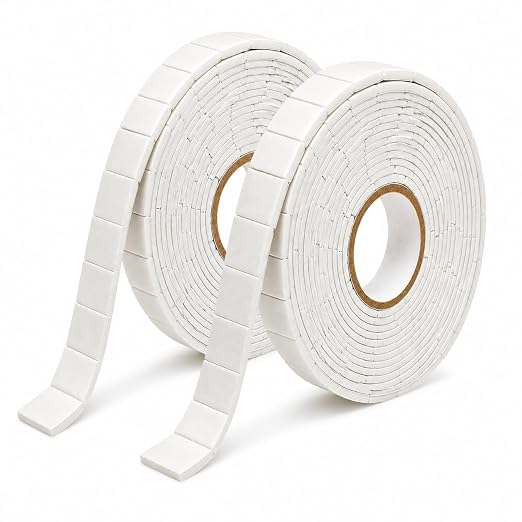 2 Rolls Pre-Cut Double Sided Foam Tape, 460 Large Craft Pads or Card Making