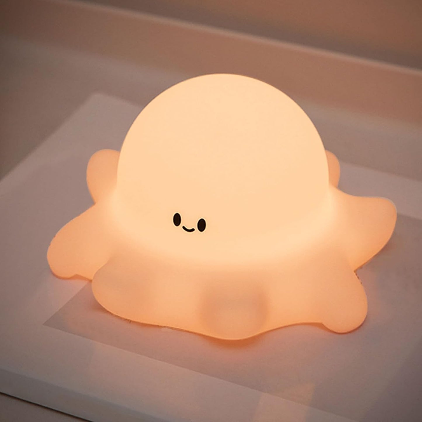 Kibbidea Touch Control Silicone Night Light for Kids, Rechargeable Octopus Nightlight with Timer, Eye Protection, Portable USB Baby Nightl lamp for Nursery, Bedroom
