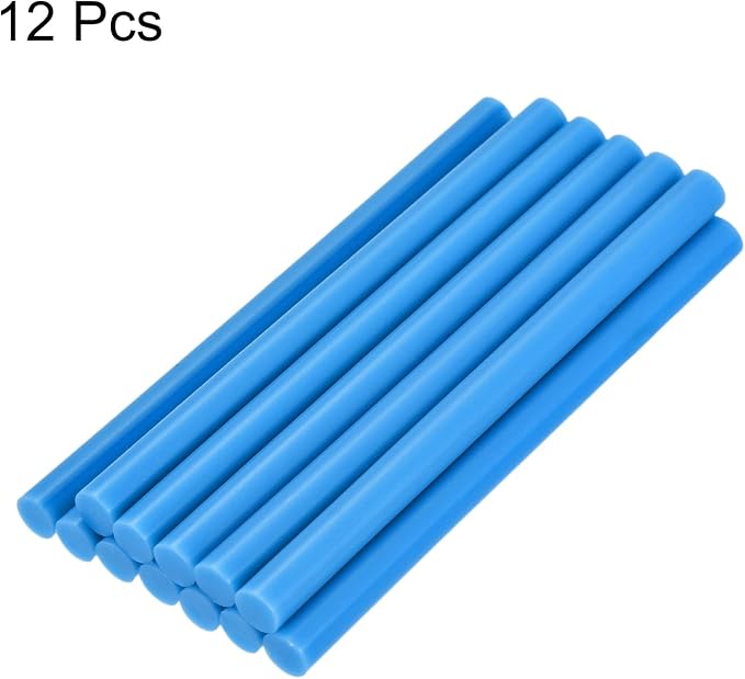 uxcell Mini Hot Glue Sticks for Glue Gun 7mm x 100mm Sky Blue 12pcs