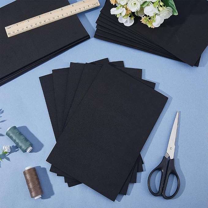 20Pcs 6x9 Inch 2MM Thick Black Foam Paper Sheets Rectangle 3D High Density