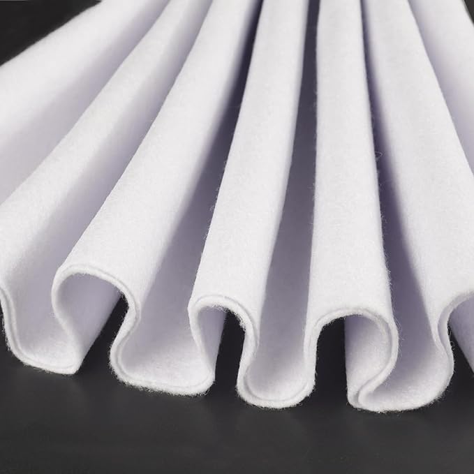 IONTACH 36" X 36" White Soft Felt Fabric 1.6mm Thick | Felt Sheets