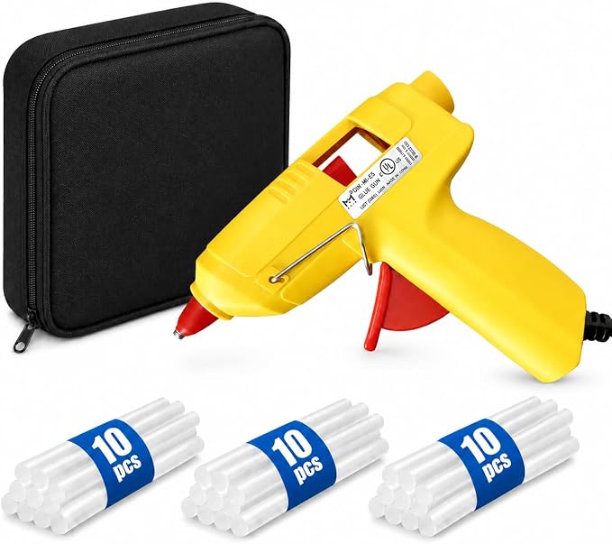 Mini Hot Glue Gun Kit with 30 Glue Sticks and Carrying Case, 15W Fast