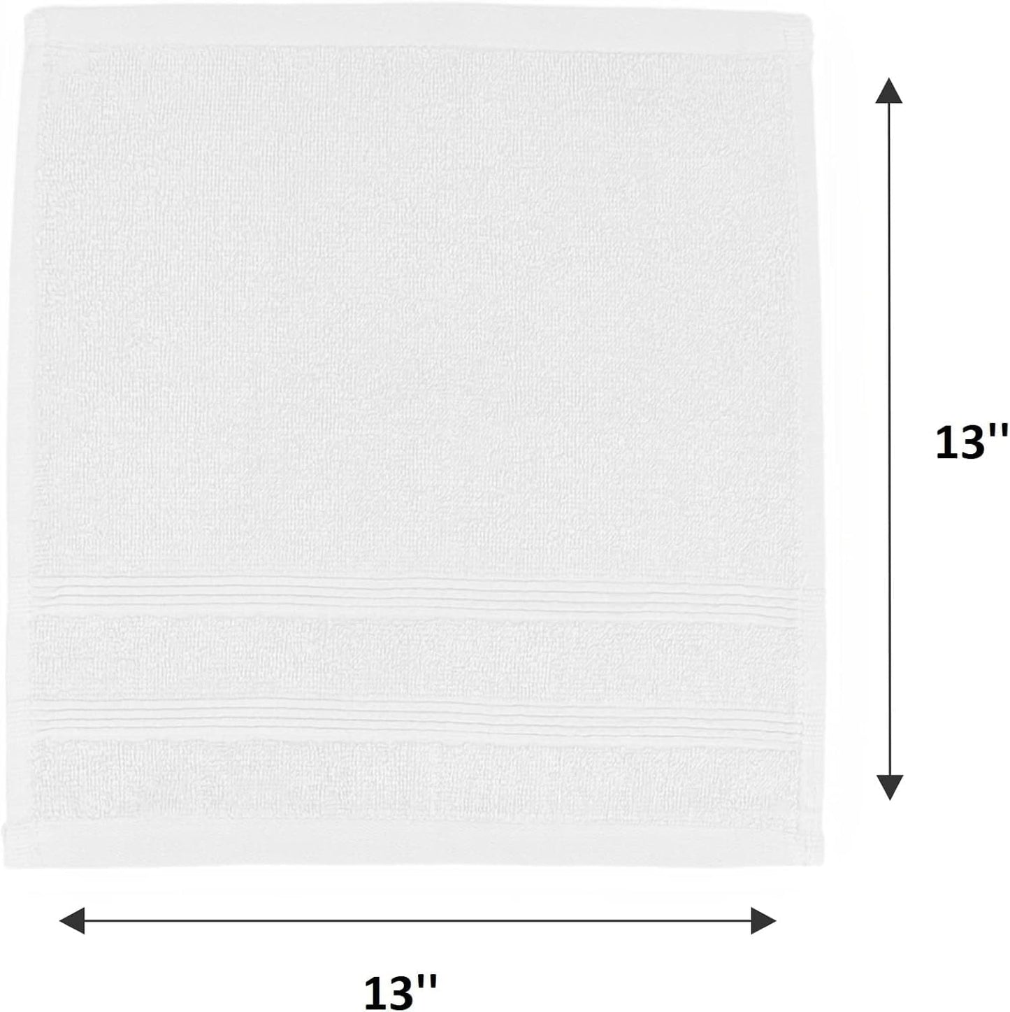 Kaufman - Washcloths for Bathroom, Spa, Gym, and Face Towel 100% Cotton Ring Spun, Ultra Soft Feel and Highly Absorbent Fingertip Towels (24, White)