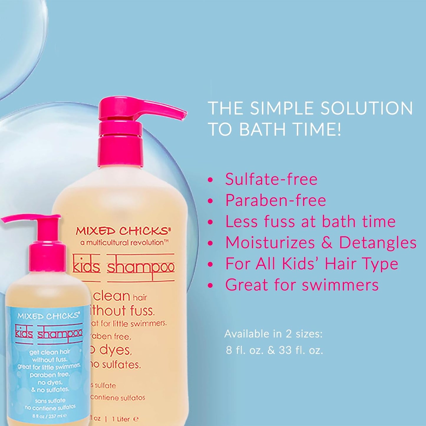 Mixed Chicks Gentle Kids Shampoo – Gentle & Sulfate-free, 33 fl.oz.
