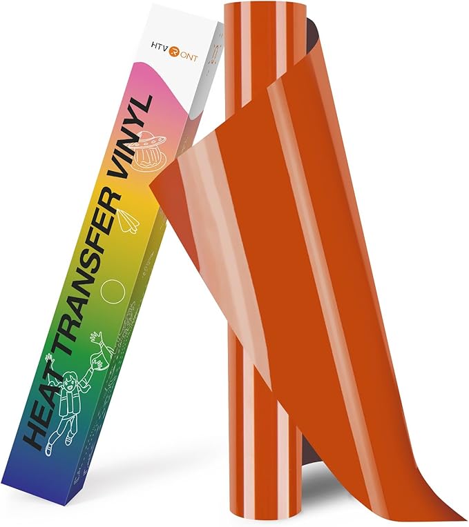 HTVRONT HTV Heat Transfer Vinyl-12" x 8ft Texas Orange HTV Vinyl